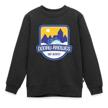 Donau-Radweg - Wien - Budapest - Kinder Premium Organic Sweatshirt - Schwarz - Vorne - AI Model Kid Female (0cm)