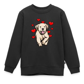 Golden-Retriever | Golden Retriever - Kinder Premium Organic Sweatshirt - Schwarz - Vorne - AI Model Kid Female (0cm)