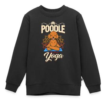 Poodle Brown Yoga for Yoga - Kinder Premium Organic Sweatshirt - Schwarz - Vorne - AI Model Kid Female (0cm)