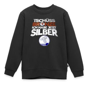 Schwimmer Schwimmprüfung Silber Geschenk - Kinder Premium Organic Sweatshirt - Schwarz - Vorne - AI Model Kid Female (0cm)
