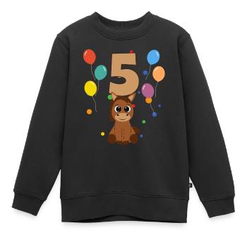 5. Geburtstag Kindergeburtstag 5 Jahre Pferd - Kinder Premium Organic Sweatshirt - Schwarz - Vorne - AI Model Kid Female (0cm)