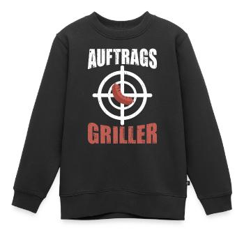 Auftragsgriller Fleisch und Wurst grillen mit - Kinder Premium Organic Sweatshirt - Schwarz - Vorne - AI Model Kid Female (0cm)