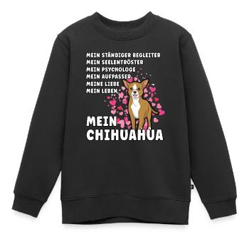 Mein Chihuahua Hundehalter Hundeliebhaber - Kinder Premium Organic Sweatshirt - Schwarz - Vorne - AI Model Kid Female (0cm)