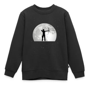 Arc-en-ciel Lune Flèche et arc - Sweat Premium enfant bio - noir - Devant - AI Model Kid Female (0cm)