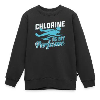 Schwimmer Schwimmtrainer Chlor ist mein Parfum - Kinder Premium Organic Sweatshirt - Schwarz - Vorne - AI Model Kid Female (0cm)