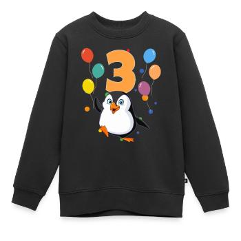 3rd Birthday Children's Birthday 3 Years Penguin - Kids Premium Organic Sweatshirt - black - Front - AI Model Kid Female (0cm)
