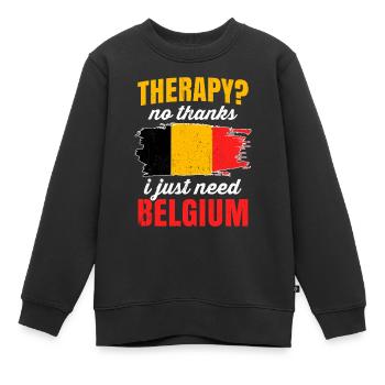 Belgien - Kinder Premium Organic Sweatshirt - Schwarz - Vorne - AI Model Kid Female (0cm)