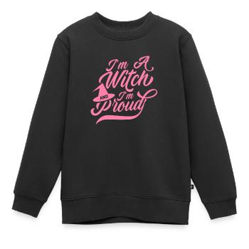 Ich bin eine Hexe und stolz Hexer Hexen Hexerei - Kinder Premium Organic Sweatshirt - Schwarz - Vorne - AI Model Kid Female (0cm)