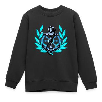 Ancre de volant Maritime Seafarers Ahoy Ship - Sweat Premium enfant bio - noir - Devant - AI Model Kid Female (0cm)