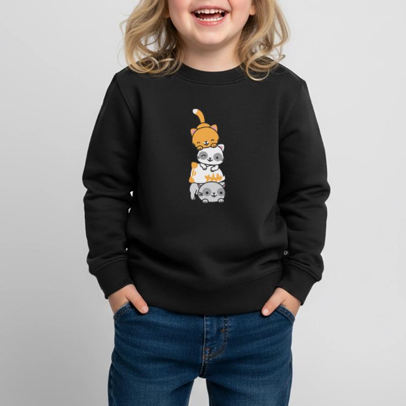Cat Stack Kawaii Cats Cats Stack Kids Premium Organic Sweatshirt
