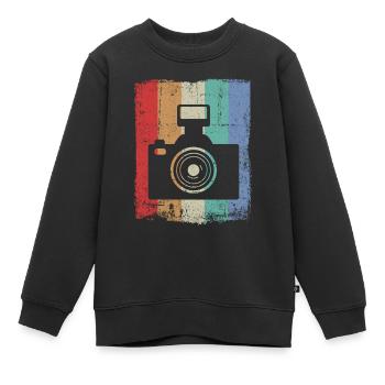 Photographie photographique Photographe photographe photographe - Sweat Premium enfant bio - noir - Devant - AI Model Kid Female (0cm)