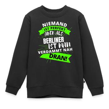 Berlin , Berliner , Hauptstadt, BERLIN Deutschland - Kinder Premium Organic Sweatshirt - Schwarz - Vorne - AI Model Kid Female (0cm)