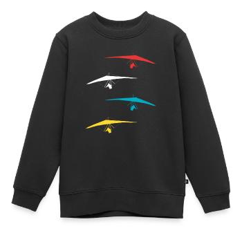 Drachenflieger Hängegleiter Deltasegler Flugsport - Kinder Premium Organic Sweatshirt - Schwarz - Vorne - AI Model Kid Female (0cm)
