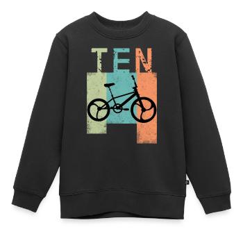 Enfants 10 Anniversaire BMX 10Ans anniversaire d’enfant - Sweat Premium enfant bio - noir - Devant - AI Model Kid Female (0cm)