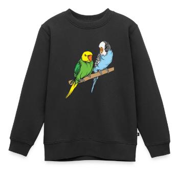Perruche - Sweat Premium enfant bio - noir - Devant - AI Model Kid Female (0cm)