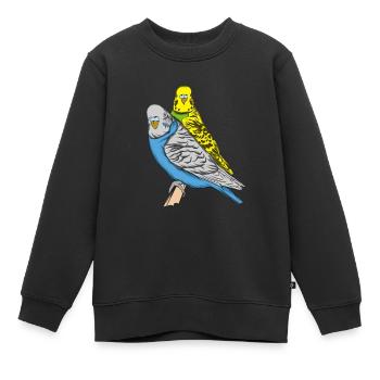 Perruche - Sweat Premium enfant bio - noir - Devant - AI Model Kid Female (0cm)