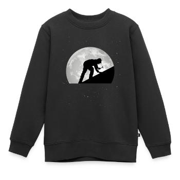 Roofer Moon House Roof Roof Tiles Roof - Kids Premium Organic Sweatshirt - black - Front - AI Model Kid Female (0cm)