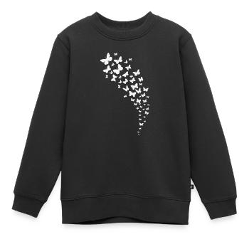 schöner Schmetterling Schwarm - Kinder Premium Organic Sweatshirt - Schwarz - Vorne - AI Model Kid Female (0cm)