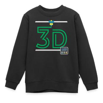 Design d’imprimante 3D | Impression 3D Amour impression 3D - Sweat Premium enfant bio - noir - Devant - AI Model Kid Female (0cm)