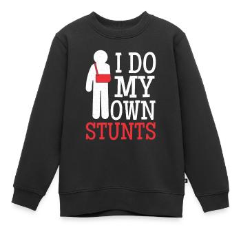 Gebrochener Arm Knochenbruch Arm Verletzung - Kinder Premium Organic Sweatshirt - Schwarz - Vorne - AI Model Kid Female (0cm)