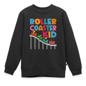 Montagnes Russes Parc d’attractions Parc d’attractions - Sweat Premium enfant bio - noir - Devant - AI Model Kid Female (0cm)