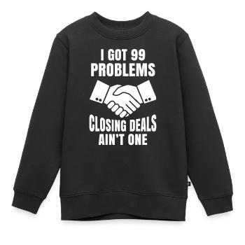Immobilier Tshirt agent immobilier agent immobilier - Sweat Premium enfant bio - noir - Devant - AI Model Kid Female (0cm)
