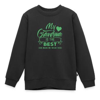 Ma grand-mère est la meilleure grand-mère grand-mère - Sweat Premium enfant bio - noir - Devant - AI Model Kid Female (0cm)