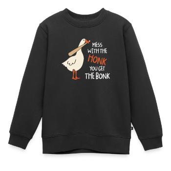 Mess With The Honk You Get Bonk Gans Baseball - Sweat Premium enfant bio - noir - Devant - AI Model Kid Female (0cm)