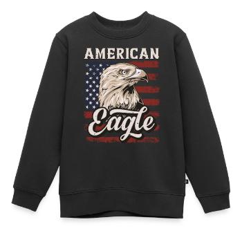 Aigle à tête blanche aigle américain Adler USA Drapeau - Sweat Premium enfant bio - noir - Devant - AI Model Kid Female (0cm)