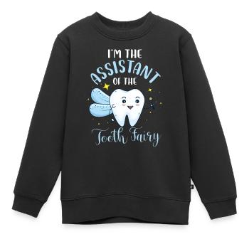 Je suis l’assistante de la petite souris - Sweat Premium enfant bio - noir - Devant - AI Model Kid Female (0cm)