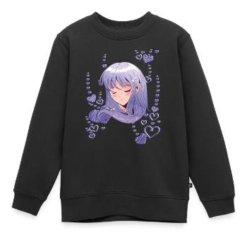 Anime Manga filles coeurs amour Cosplay - Sweat Premium enfant bio - noir - Devant - AI Model Kid Female (0cm)