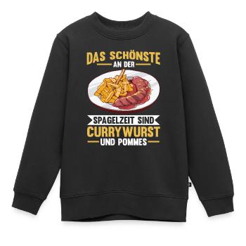 Currywurst - Kinder Premium Organic Sweatshirt - Schwarz - Vorne - AI Model Kid Female (0cm)