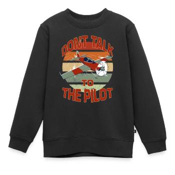 Pilotes pilotes pilotes vintage d’avion - Sweat Premium enfant bio - noir - Devant - AI Model Kid Female (0cm)