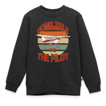 Rétro pilote pilote pilotes - Sweat Premium enfant bio - noir - Devant - AI Model Kid Female (0cm)