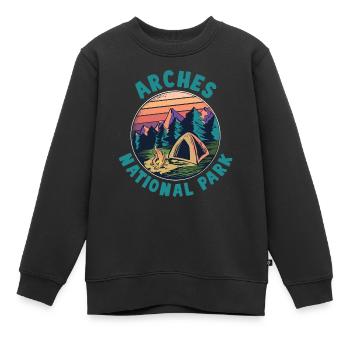 États-Unis États-Unis Parc national - Sweat Premium enfant bio - noir - Devant - AI Model Kid Female (0cm)