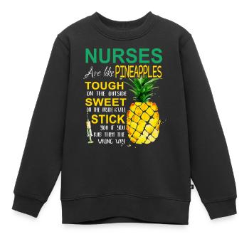 Nurses Pineapples - Sweat Premium enfant bio - noir - Devant - AI Model Kid Female (0cm)