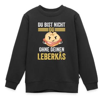Leberkäse Leberkäs Fleischkäse Bayern - Kinder Premium Organic Sweatshirt - Schwarz - Vorne - AI Model Kid Female (0cm)