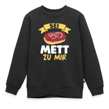 Metzger Mett Mettbrötchen - Kinder Premium Organic Sweatshirt - Schwarz - Vorne - AI Model Kid Female (0cm)