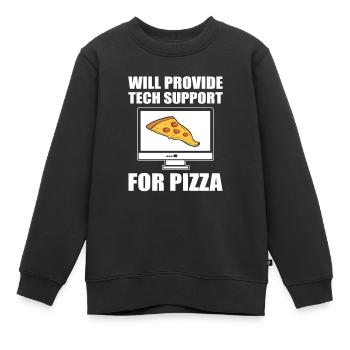 Will Provide Tech Support For Pizza Tech Support - Sweat Premium enfant bio - noir - Devant - AI Model Kid Female (0cm)