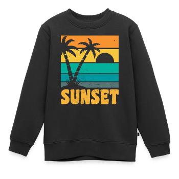 Sunset Retro Style - Kinder Premium Organic Sweatshirt - Schwarz - Vorne - AI Model Kid Female (0cm)