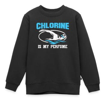 Schwimmtrainer Chlor ist mein Parfüm - Kinder Premium Organic Sweatshirt - Schwarz - Vorne - AI Model Kid Female (0cm)