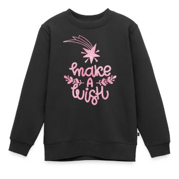 Quotes of Unicorns Make a wish Make a wish - Kinder Premium Organic Sweatshirt - Schwarz - Vorne - AI Model Kid Female (0cm)