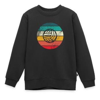 Beach Volleyball Volleyballer - Retro Volleyball - Kinder Premium Organic Sweatshirt - Schwarz - Vorne - AI Model Kid Female (0cm)
