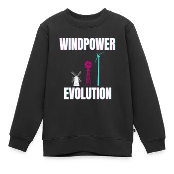 Windpower Evolution Windkraft Wind - Kinder Premium Organic Sweatshirt - Schwarz - Vorne - AI Model Kid Female (0cm)