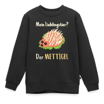 Mettigel aus Mett für Mettbrötchen - Kinder Premium Organic Sweatshirt - Schwarz - Vorne - AI Model Kid Female (0cm)