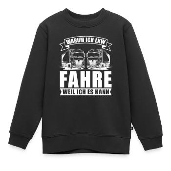 LKW Fahrer Lastwagenfahrer Fernfahrer Trucker - Kinder Premium Organic Sweatshirt - Schwarz - Vorne - AI Model Kid Female (0cm)