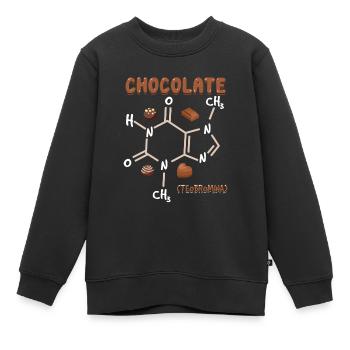Schokolade - Kinder Premium Organic Sweatshirt - Schwarz - Vorne - AI Model Kid Female (0cm)
