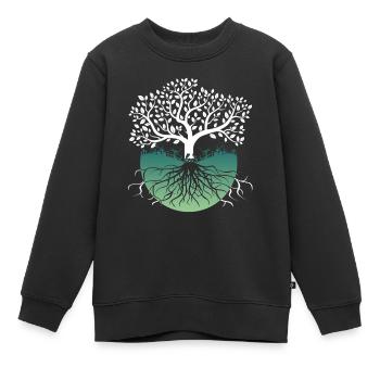 Yggdrasil Vikings Arbre de vie - Sweat Premium enfant bio - noir - Devant - AI Model Kid Female (0cm)