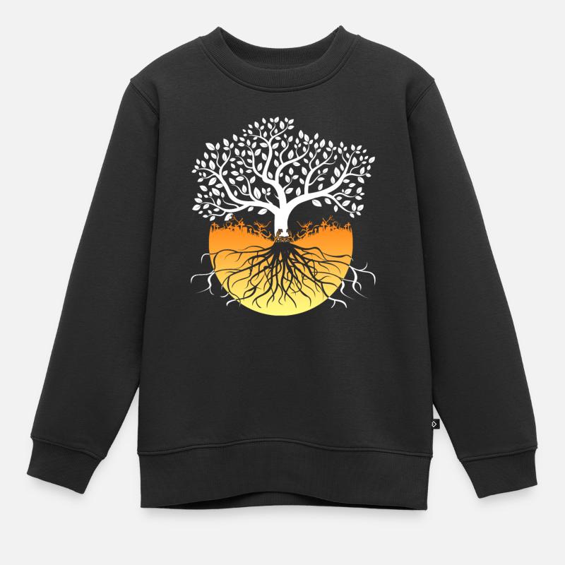Yggdrasil Wikinger Lebensbaum - Kinder Premium Organic Sweatshirt - Schwarz