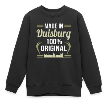 Duisburg - Kinder Premium Organic Sweatshirt - Schwarz - Vorne - AI Model Kid Female (0cm)